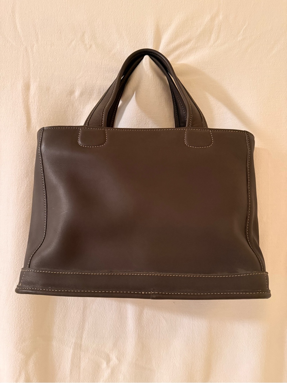 Vintage Coach Bleeker Satchel 9303 Grey Leather Top Handle Purse Handbag - Picture 2 of 5